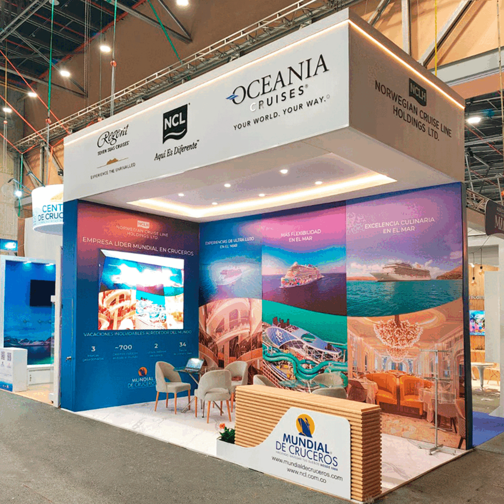 Alquiler de stands personalizados para exposiciones y ferias en Colombia por Ojo de Pez